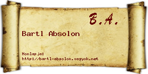 Bartl Absolon névjegykártya
